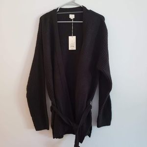 Women's Belted Open Layering Cardigan Sweater